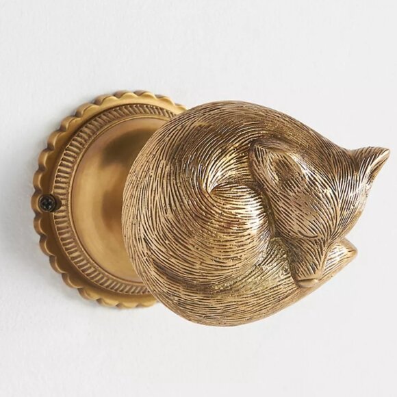 Anthropologie Sleeping Fox Curtain Tieback - Brass - Picture 3 of 3